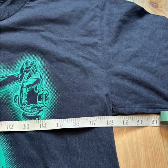 Black Graphic Tee with Neon Green Design - Picture 5 of 6